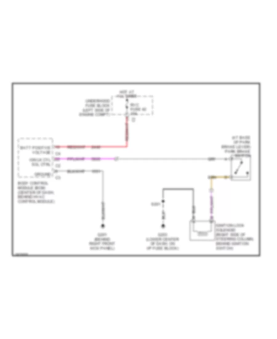 Ignition Lock Solenoid Wiring Diagram for Suzuki XL7 Limited 2007