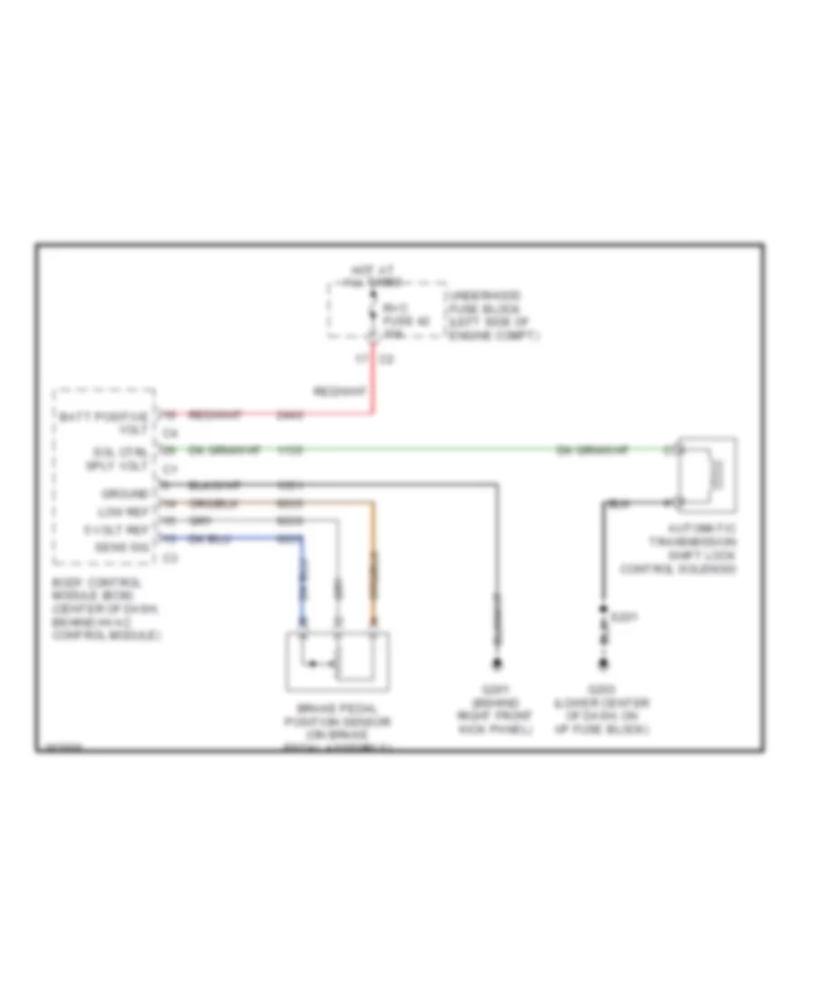 Shift Interlock Wiring Diagram for Suzuki XL7 Limited 2007