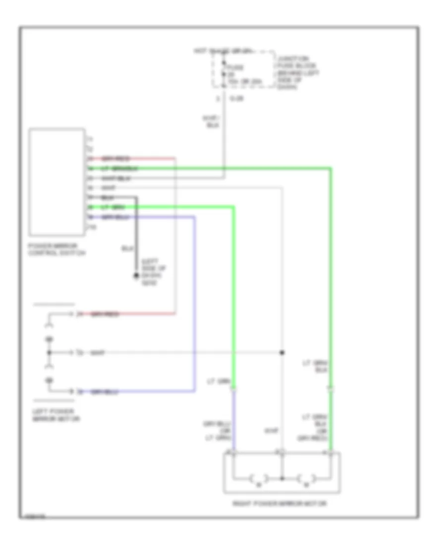 Power Mirror Wiring Diagram for Suzuki Esteem GLX+ 1998