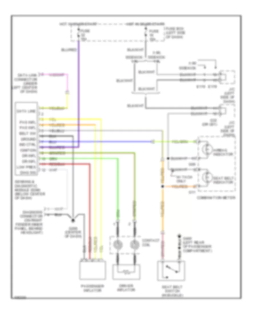 Supplemental Restraint Wiring Diagram for Suzuki Sidekick JS 1998