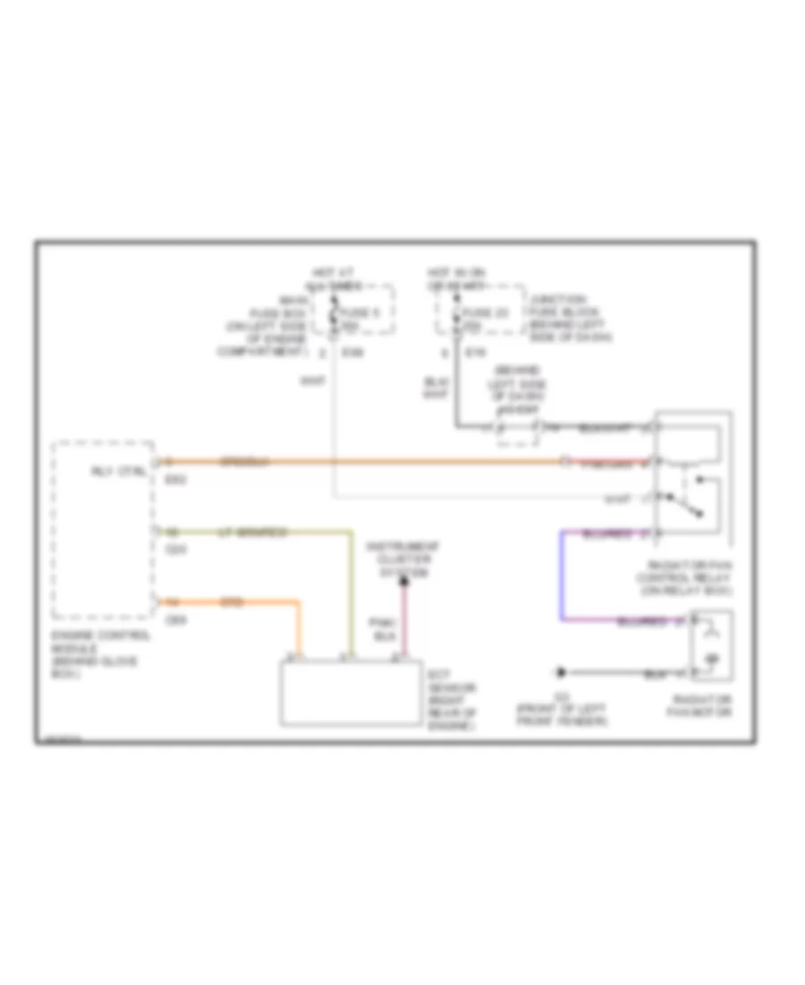 Электросхема системы охлаждения для Suzuki Esteem GLX+ 2002