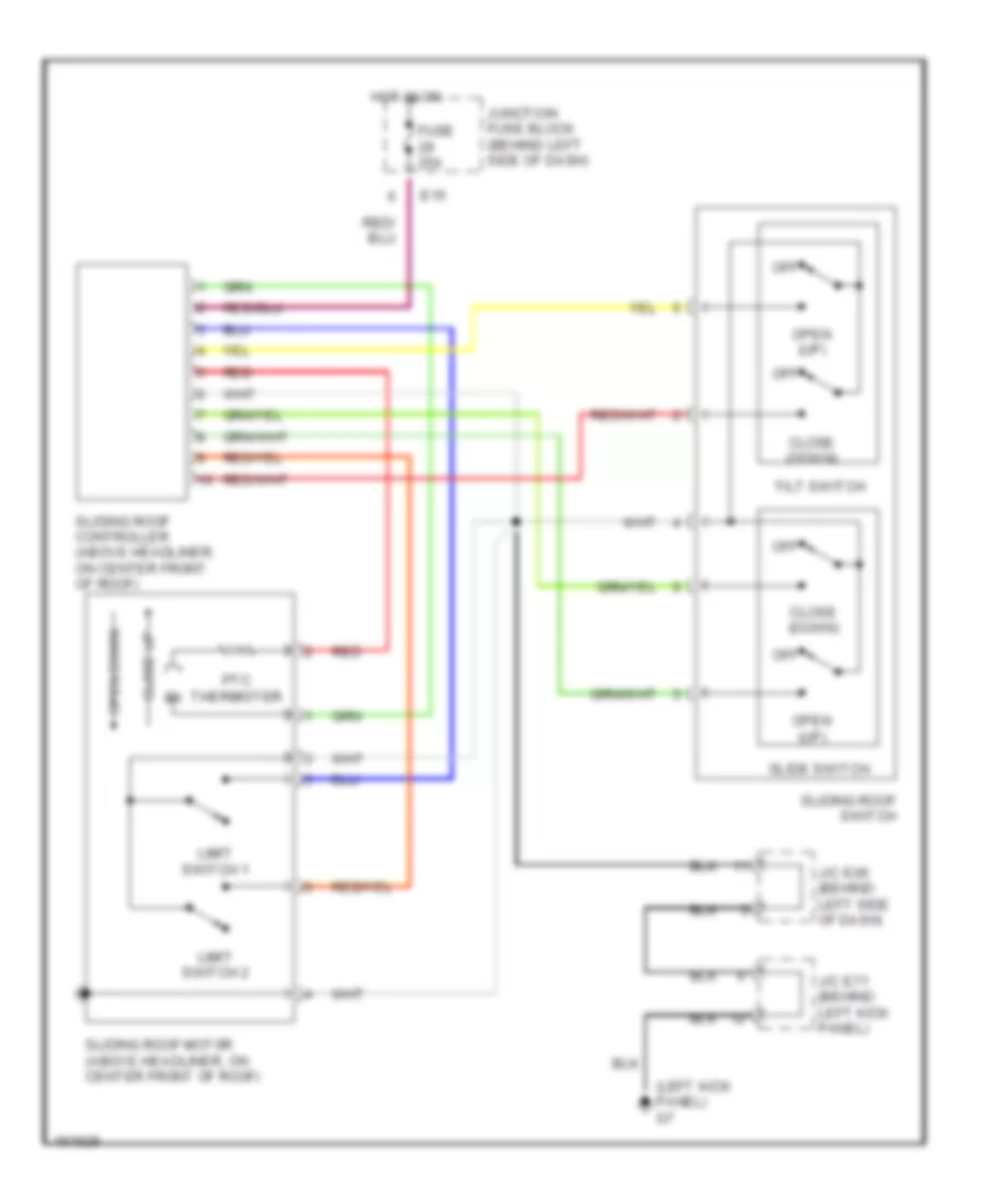 Электросхемы привода люка или крыши для Suzuki Esteem GLX+ 2002