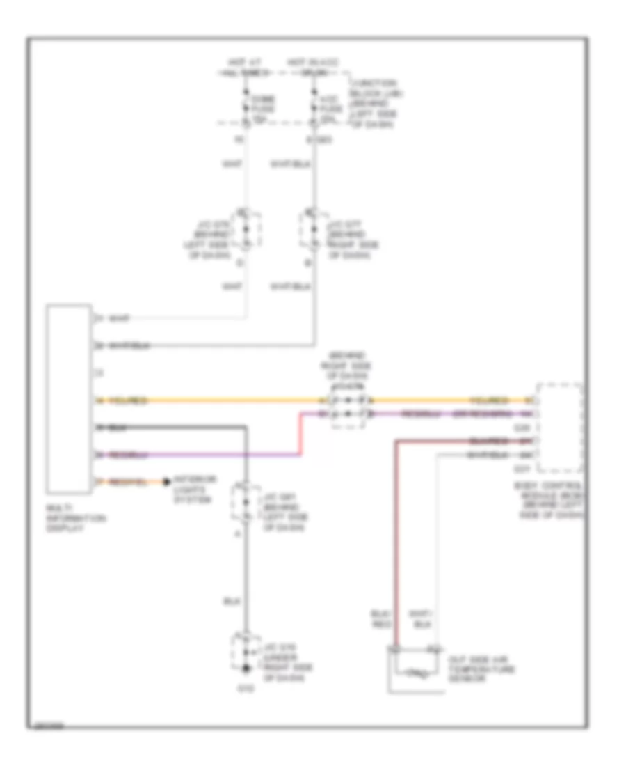 Multi-Information System Wiring Diagram for Suzuki Grand Vitara 2008