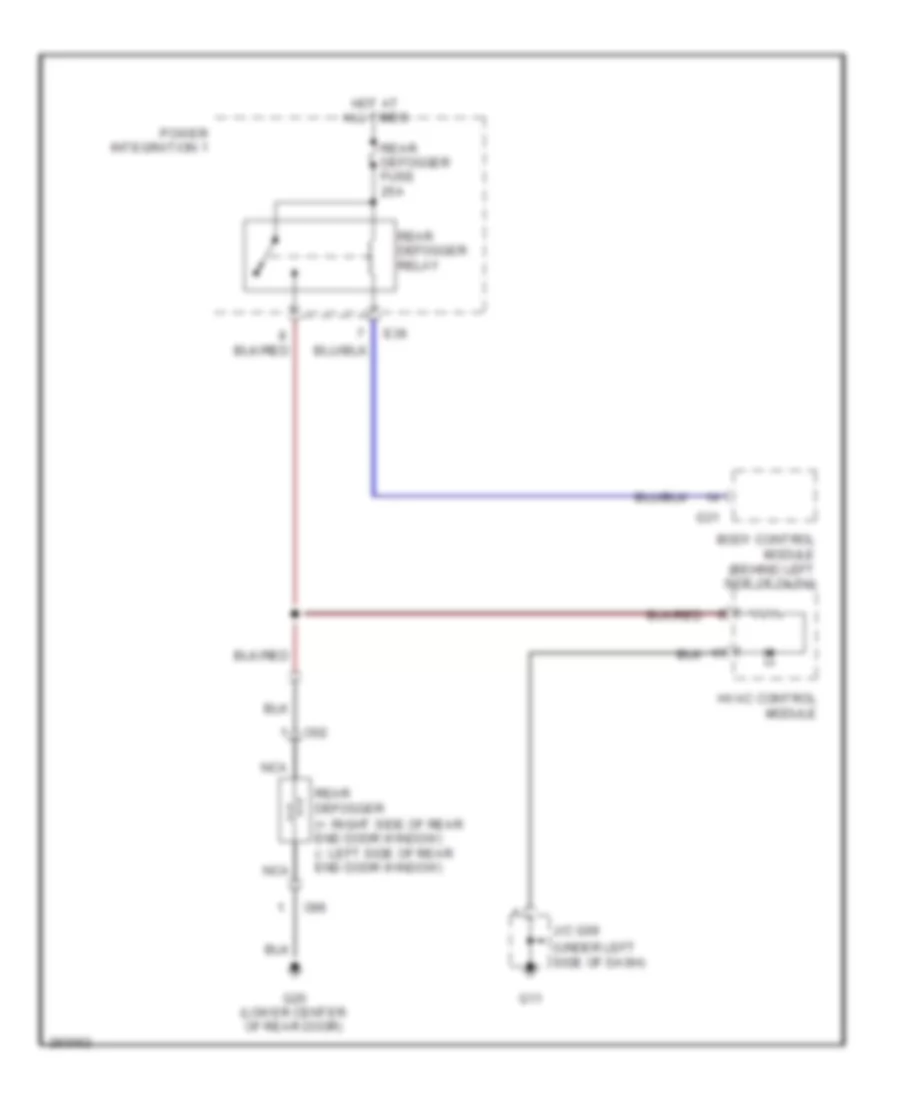 Rear Defogger Wiring Diagram for Suzuki Grand Vitara Luxury 2008