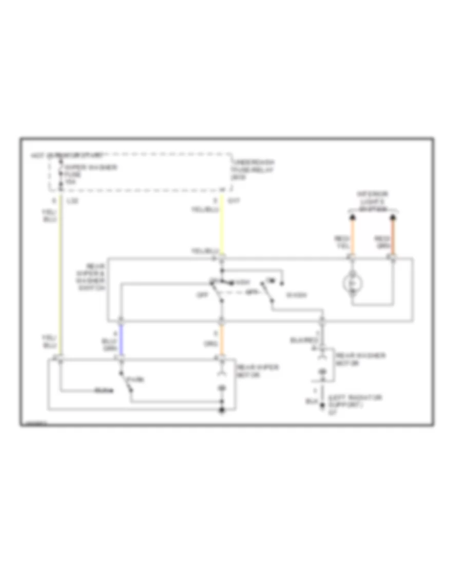 Электросхема заднего стеклоочистителя дворника и омывателя для Suzuki Vitara JLX 2002