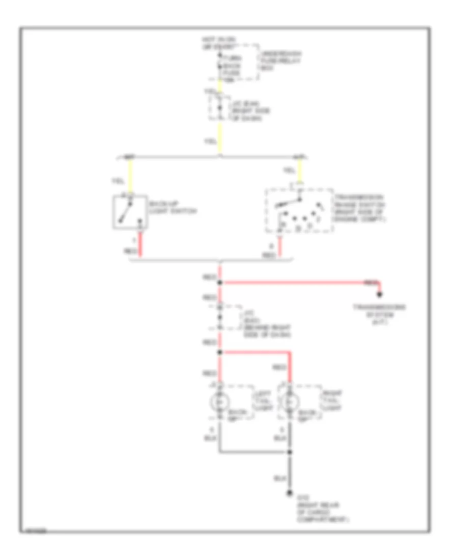 Back up Lamps Wiring Diagram for Suzuki XL 7 2002