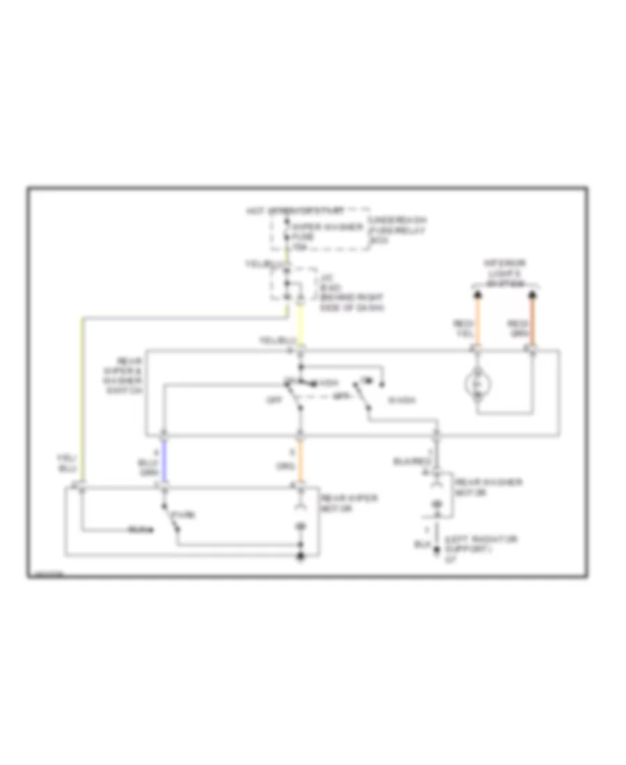 Электросхема заднего стеклоочистителя дворника и омывателя для Suzuki XL-7 2002