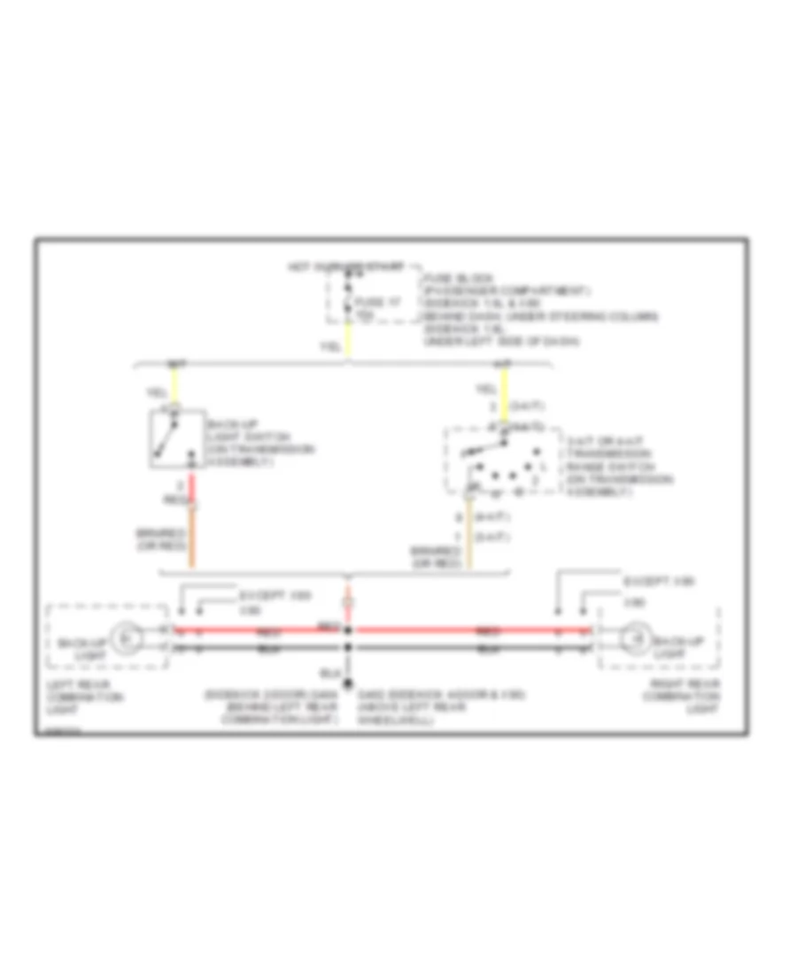 Back up Lamps Wiring Diagram for Suzuki X 90 1998