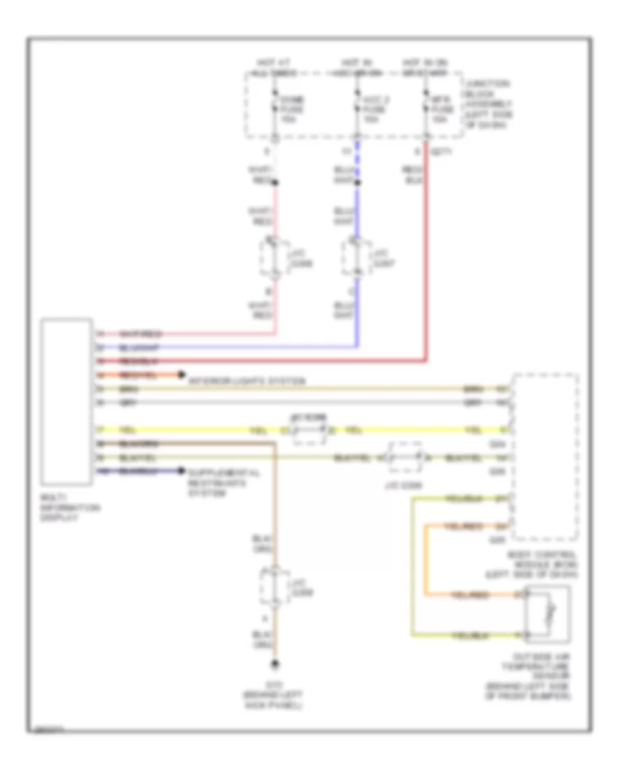 Multi-Information System Wiring Diagram, with Illumination Cancel Switch for Suzuki SX4 Crossover 2008
