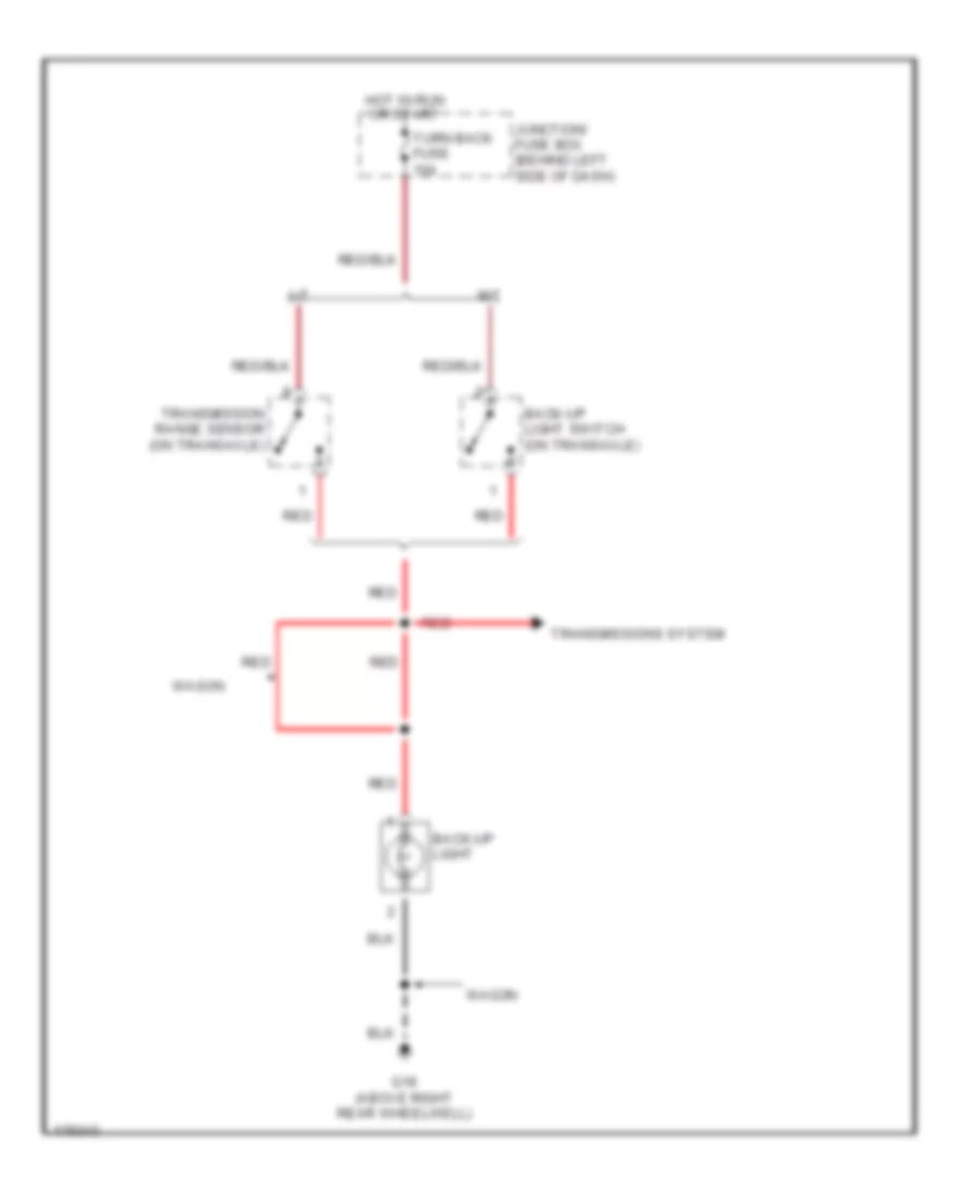 Back up Lamps Wiring Diagram for Suzuki Aerio GS 2003