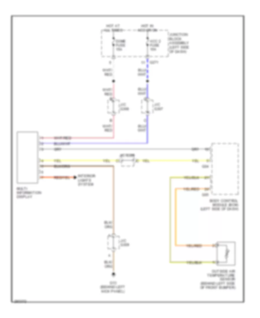 Multi Information System Wiring Diagram without Illumination Cancel Switch for Suzuki SX4 Sport 2008