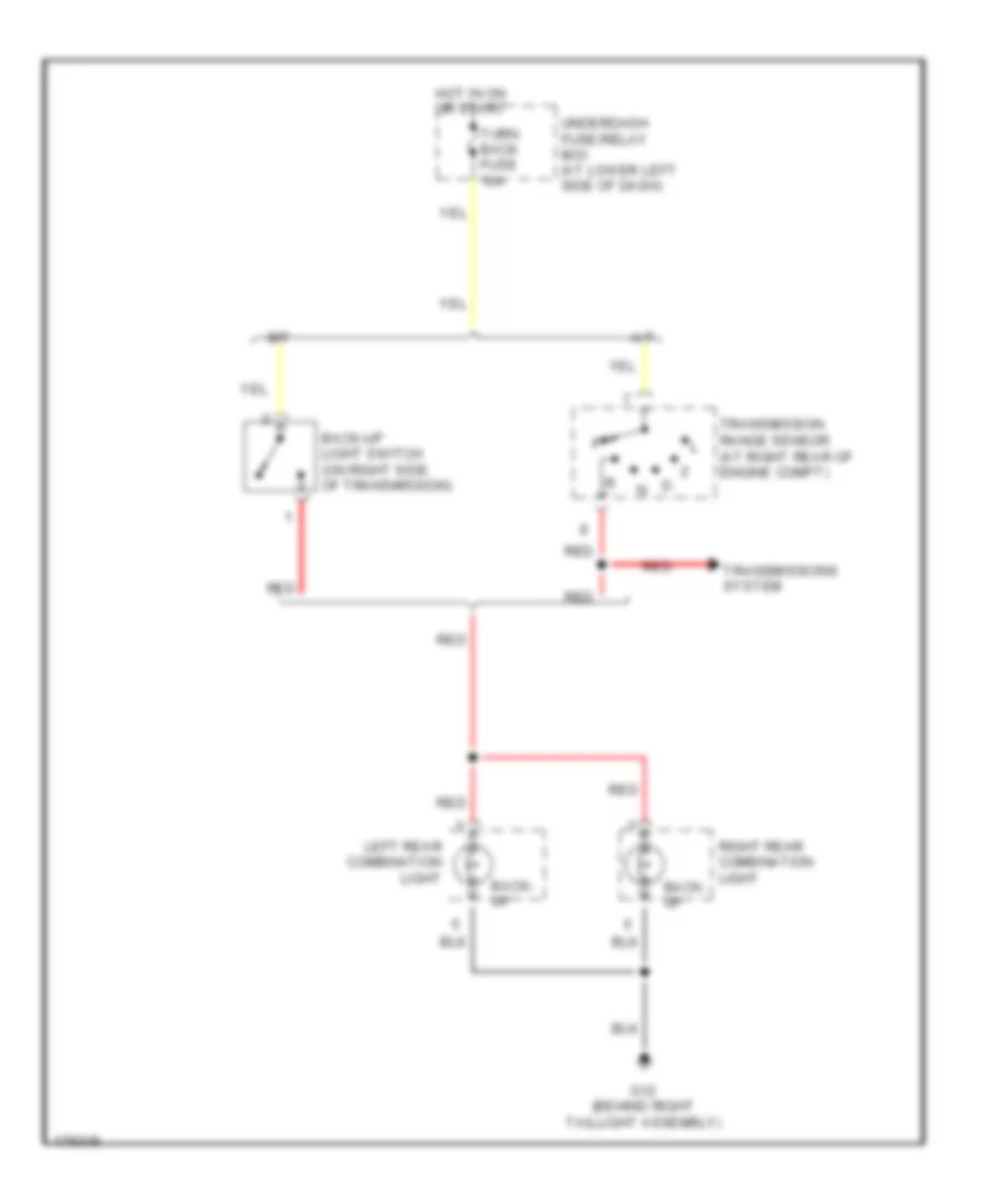 Back up Lamps Wiring Diagram for Suzuki XL 7 2003