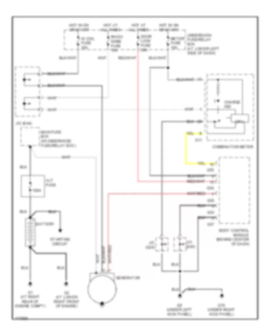 Charging Wiring Diagram for Suzuki XL 7 Limited 2003