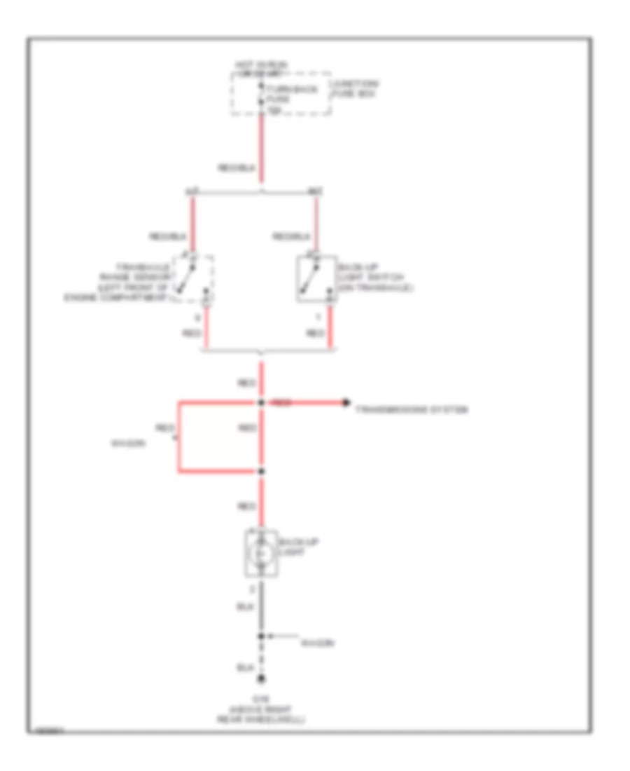 Back up Lamps Wiring Diagram for Suzuki Aerio LX 2004