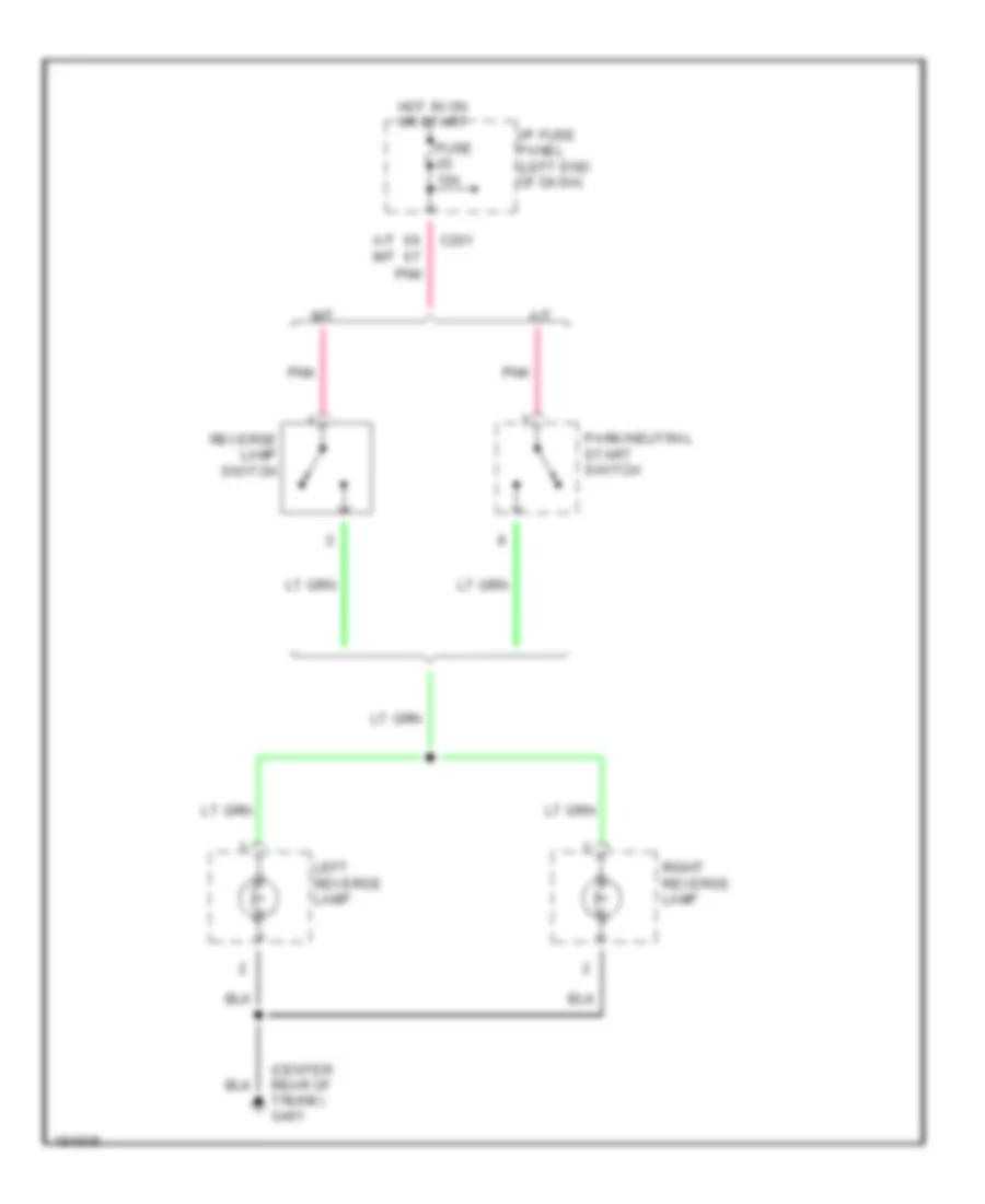 Back up Lamps Wiring Diagram for Suzuki Forenza EX 2004