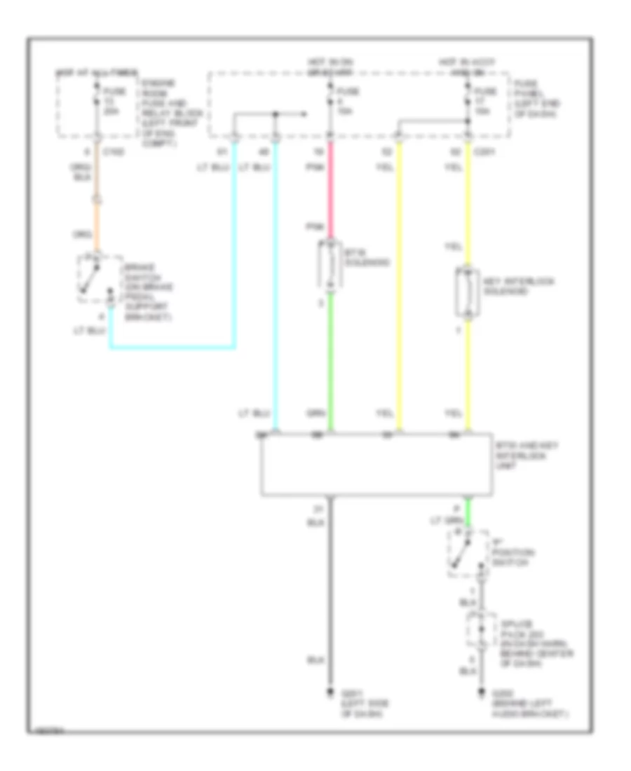Shift Interlock Wiring Diagram for Suzuki Forenza LX 2004
