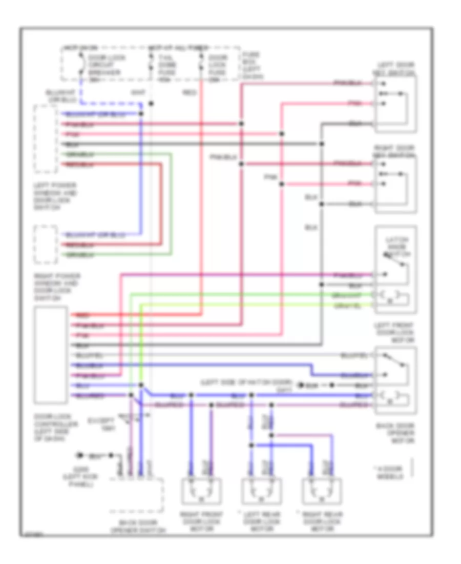 Power Door Lock Wiring Diagram for Suzuki Sidekick JL 1991