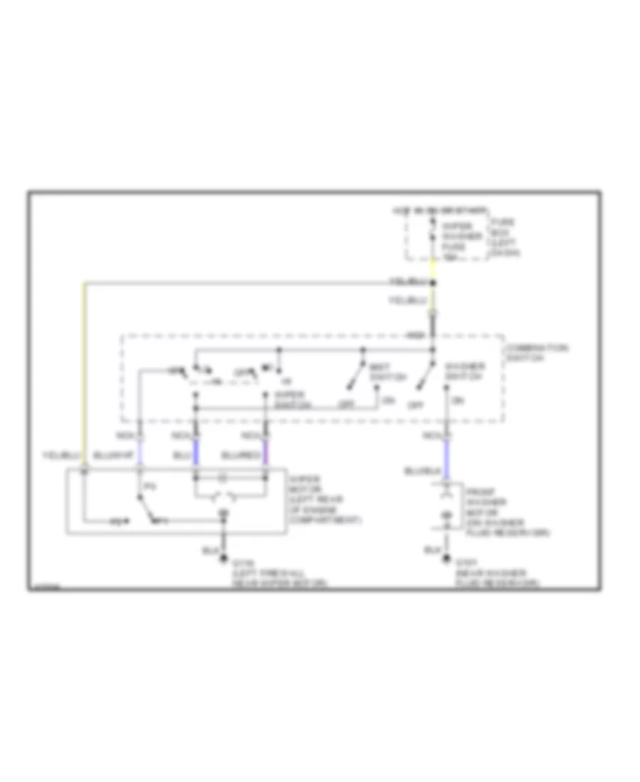 2 Speed Wiper Washer Wiring Diagram for Suzuki Sidekick JL 1991