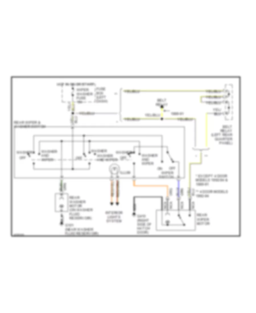 Rear Wiper Washer Wiring Diagram for Suzuki Sidekick JL 1991