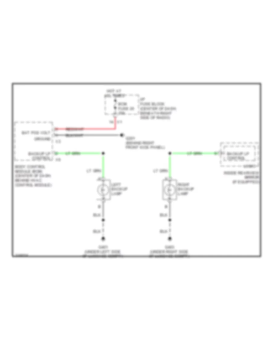 Backup Lamps Wiring Diagram for Suzuki XL7 Limited 2009