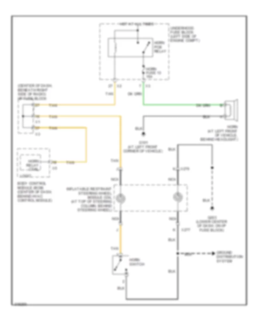 Horn Wiring Diagram for Suzuki XL7 Limited 2009