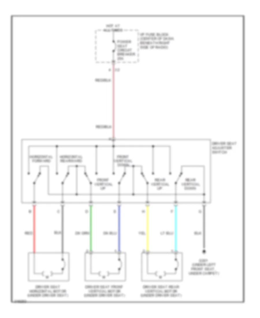 Driver Seat Wiring Diagram for Suzuki XL7 Limited 2009