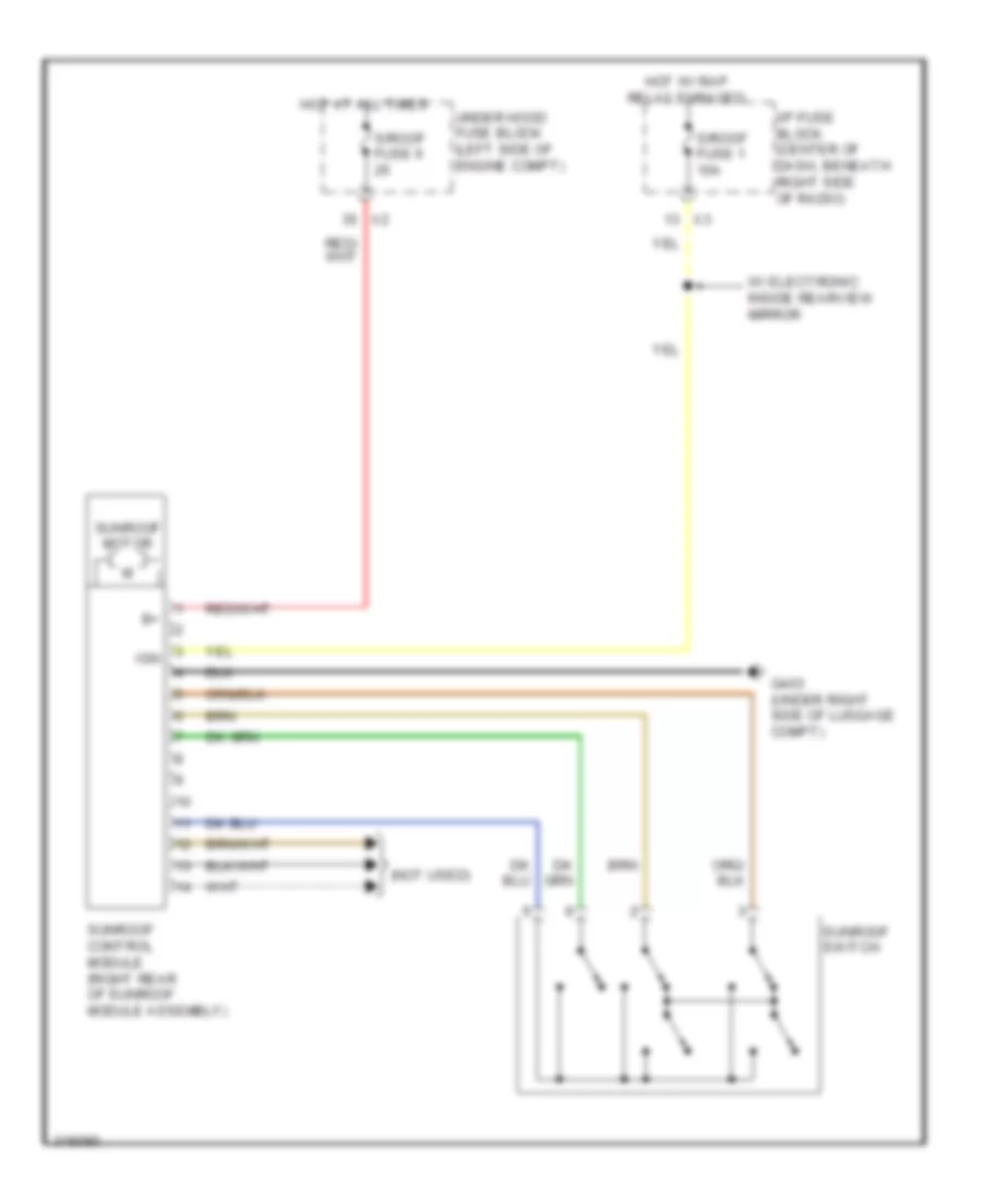 Power TopSunroof Wiring Diagram for Suzuki XL7 Limited 2009