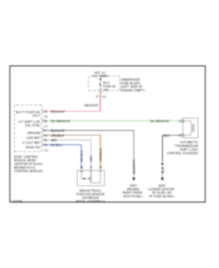 Shift Interlock Wiring Diagram for Suzuki XL7 Limited 2009