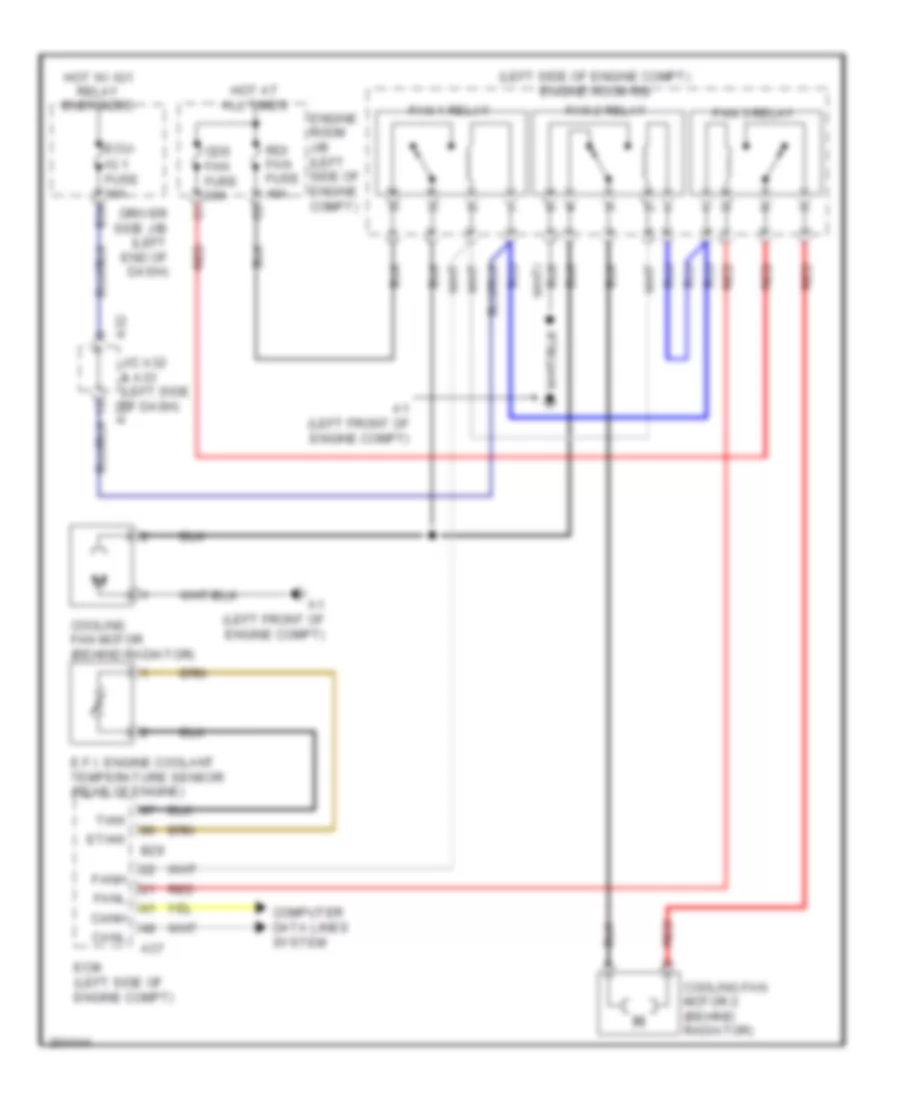 2.4L, Электросхема системы охлаждения для Toyota Matrix S 2009