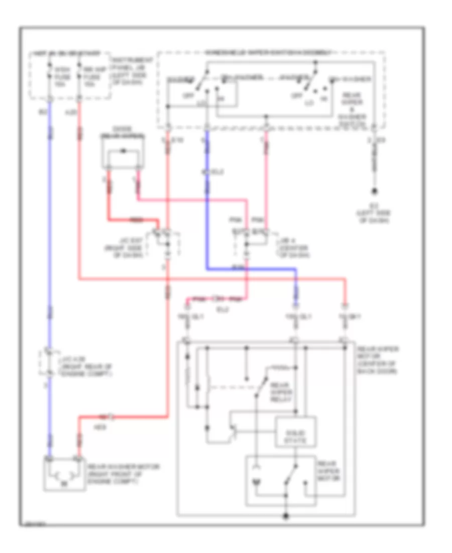 Электросхема заднего стеклоочистителя дворника и омывателя, Кроме EV для Toyota RAV4 2012