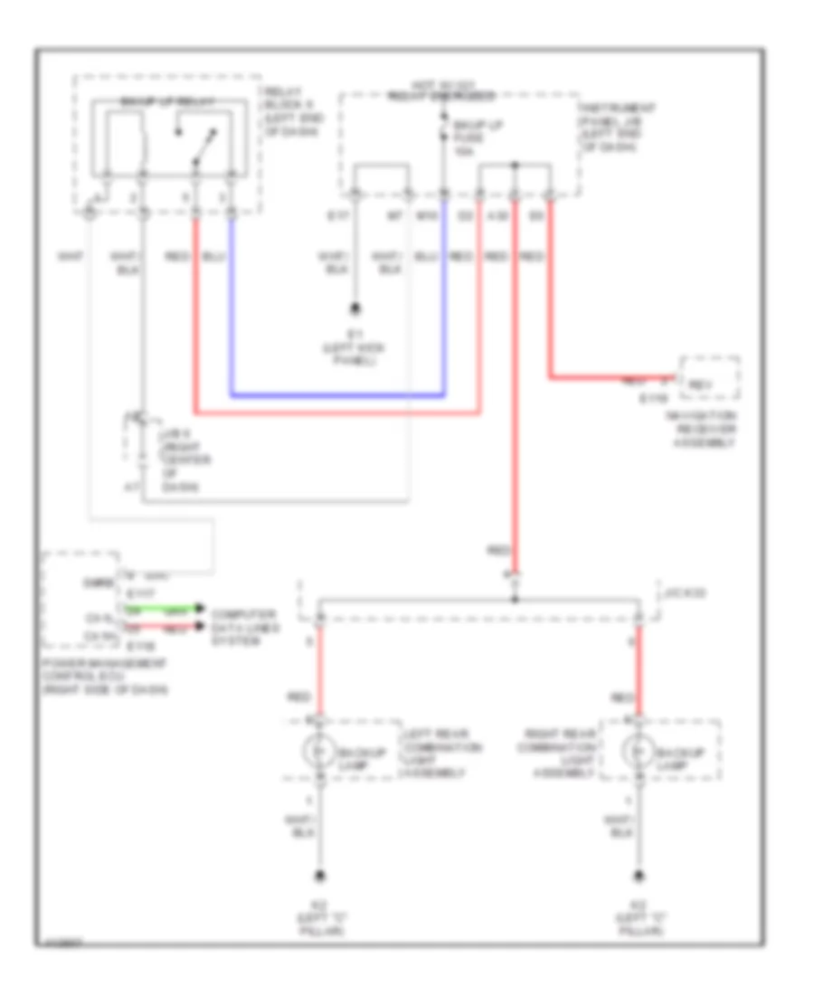 Backup Lamps Wiring Diagram, EV для Toyota RAV4 EV 2012