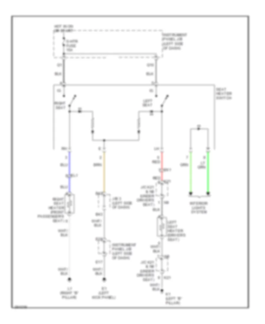 Электросхема подогрева сидений, кроме EV для Toyota RAV4 EV 2012