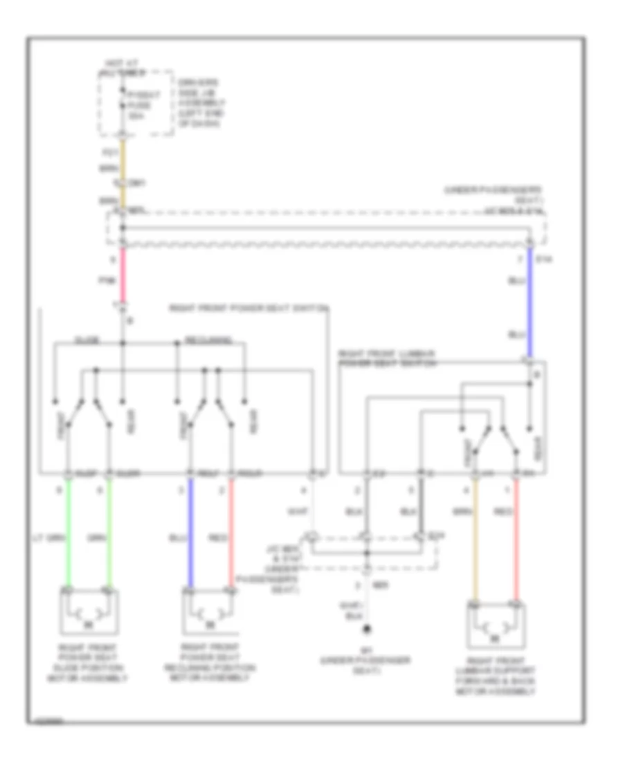Электросхема привода пассажирского сиденья для Toyota Venza LE 2014