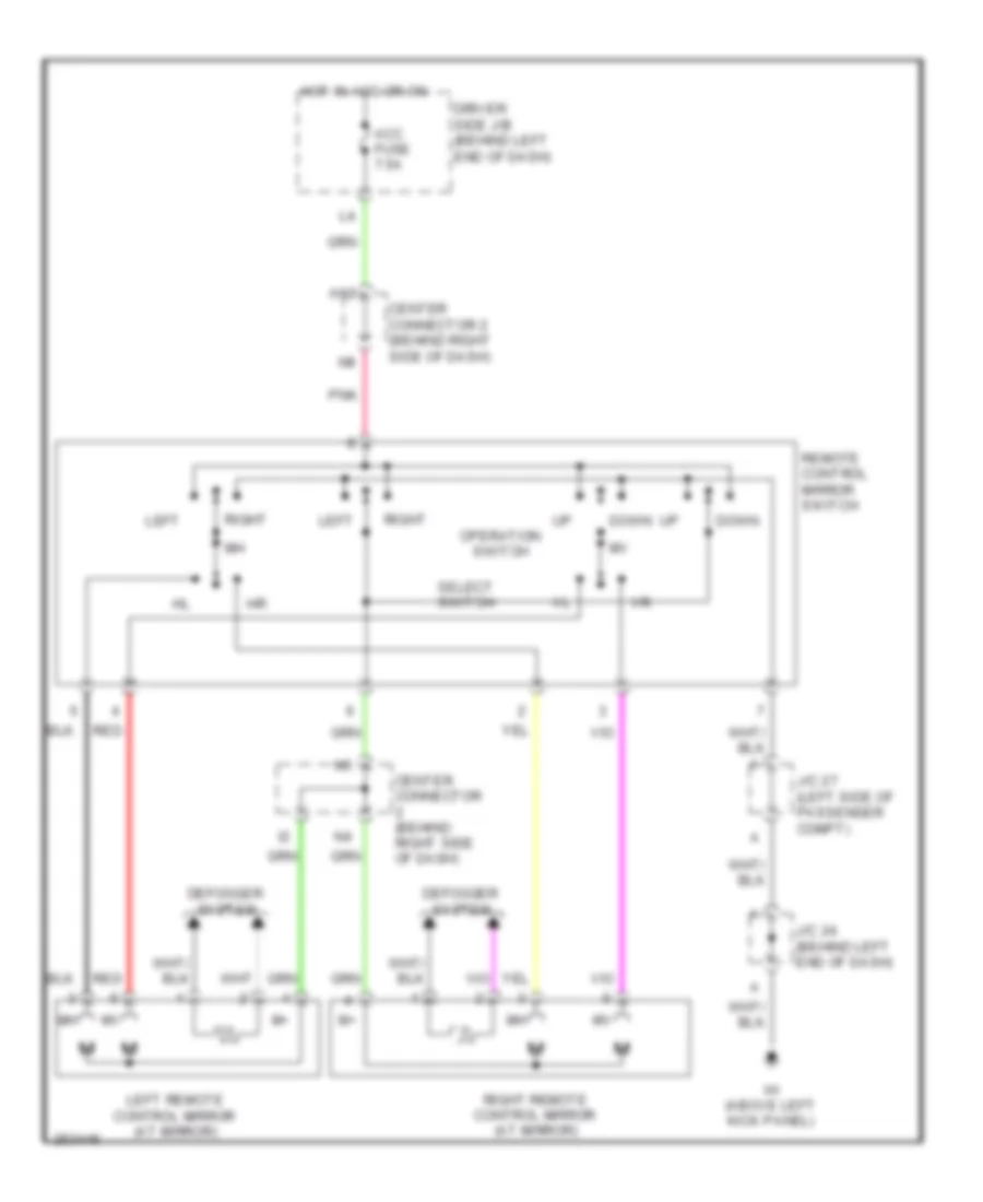 Электросхема привода зеркал для Toyota Prius 2008