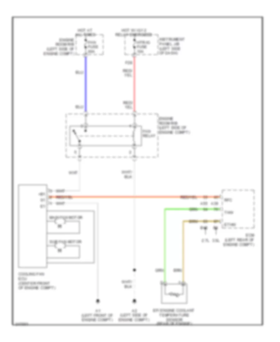 Электросхема системы охлаждения для Toyota Sienna 2012