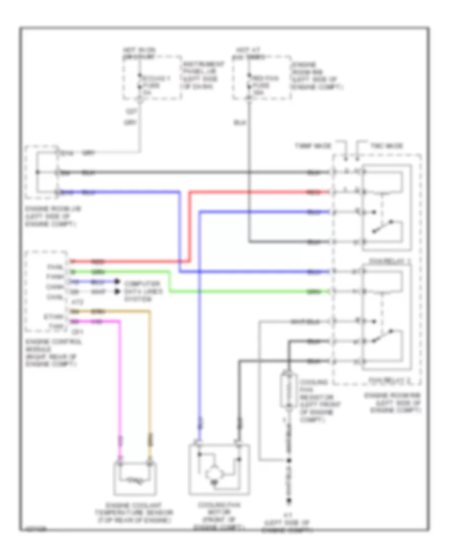 Электросхема системы охлаждения для Toyota Yaris LE 2014