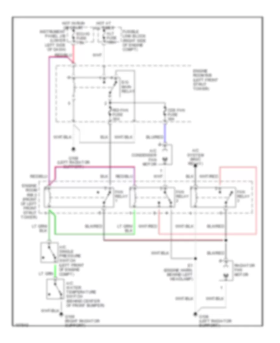 Электросхема системы охлаждения для Toyota RAV4 L 2000