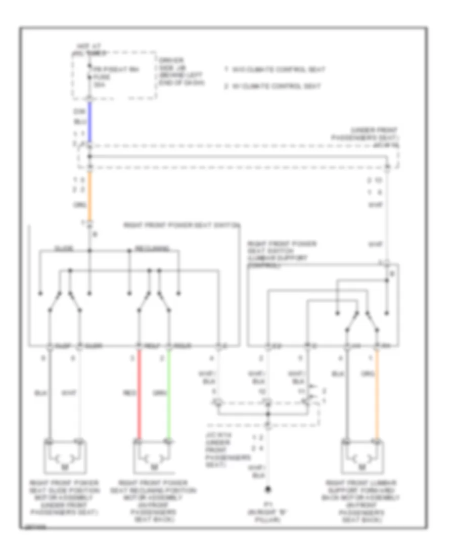 Электросхема привода пассажирского сиденья для Toyota Sequoia Limited 2008