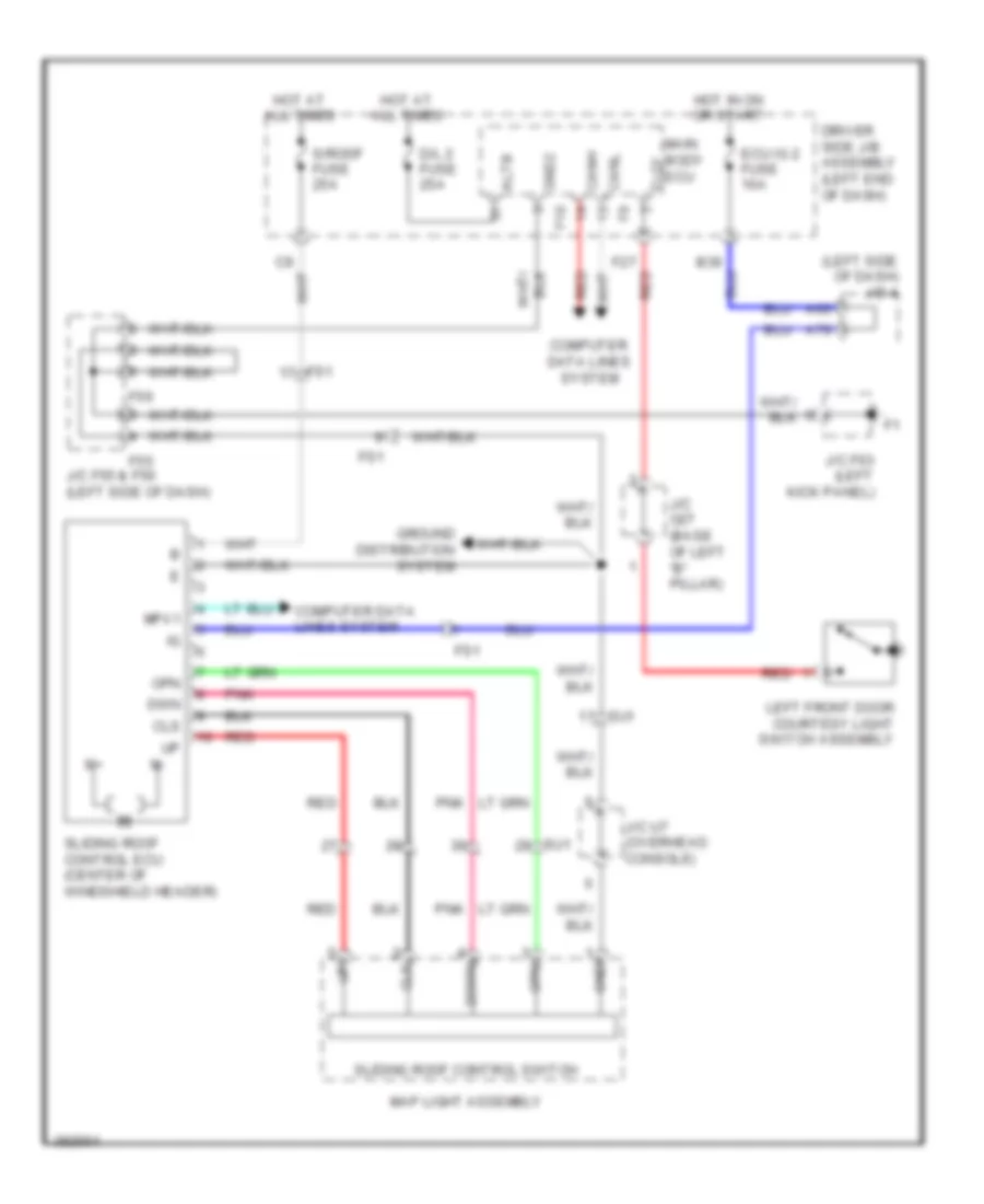 Электросхема привода люка или крыши для Toyota 4Runner Limited 2013