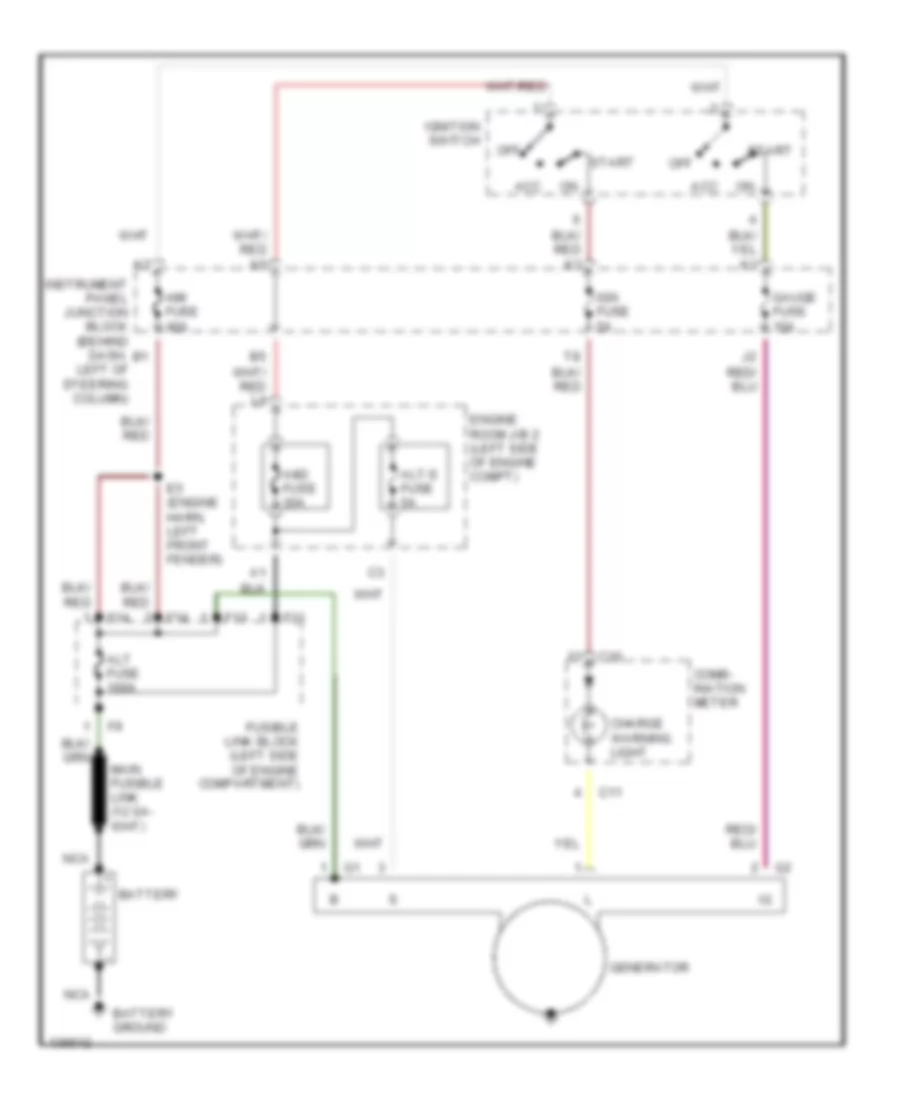 2.2L кпг, Электросхема Генератора для Toyota Camry XLE 2001