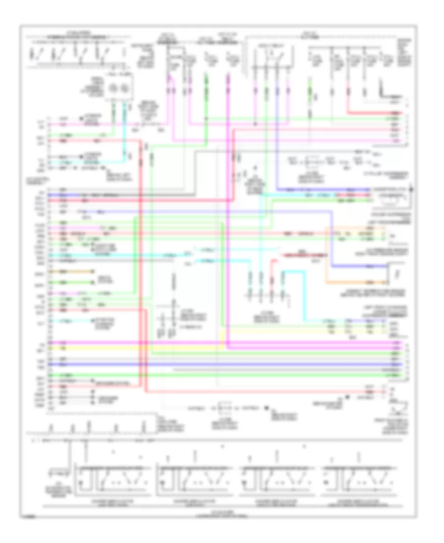 Электросхема кондиционера A/C, Кроме Гибрида (1 из 2) для Toyota Highlander Limited 2011