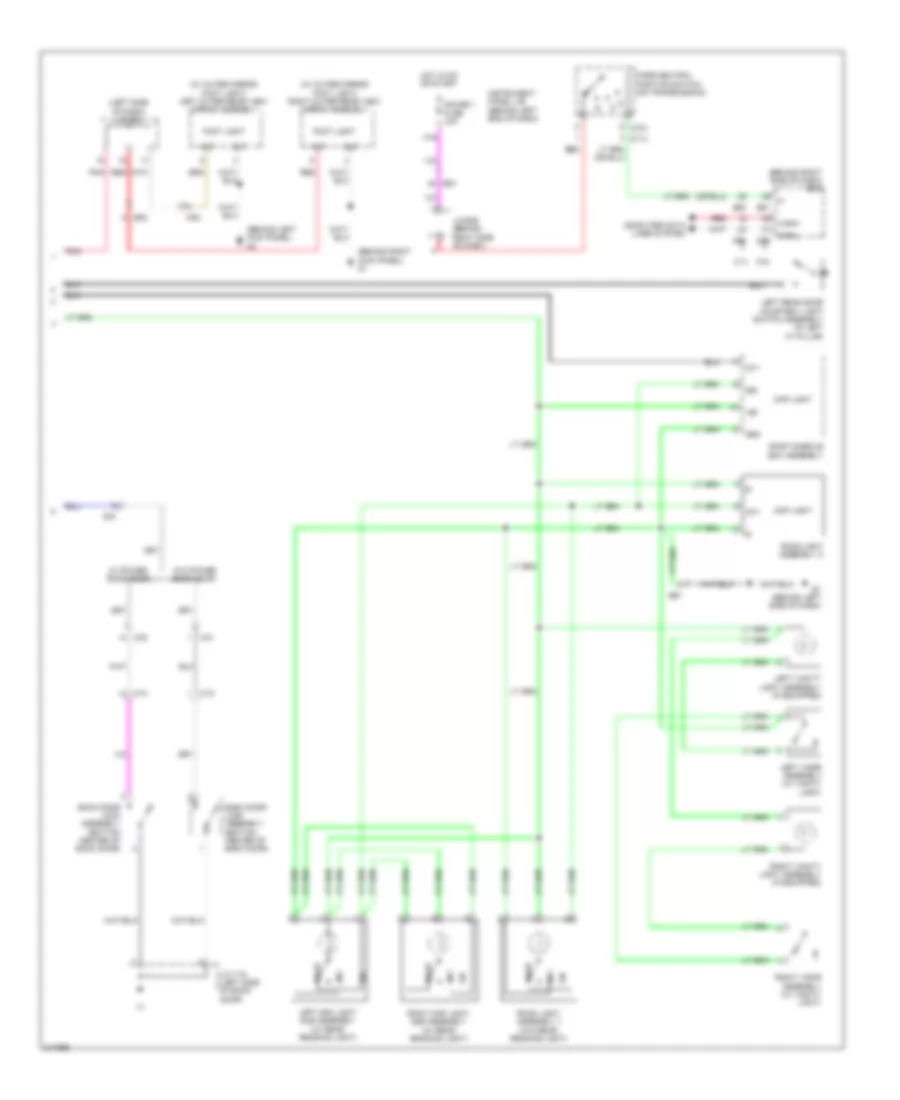 Электросхема подсветки, кроме гибрида (2 из 2) для Toyota Highlander Limited 2011