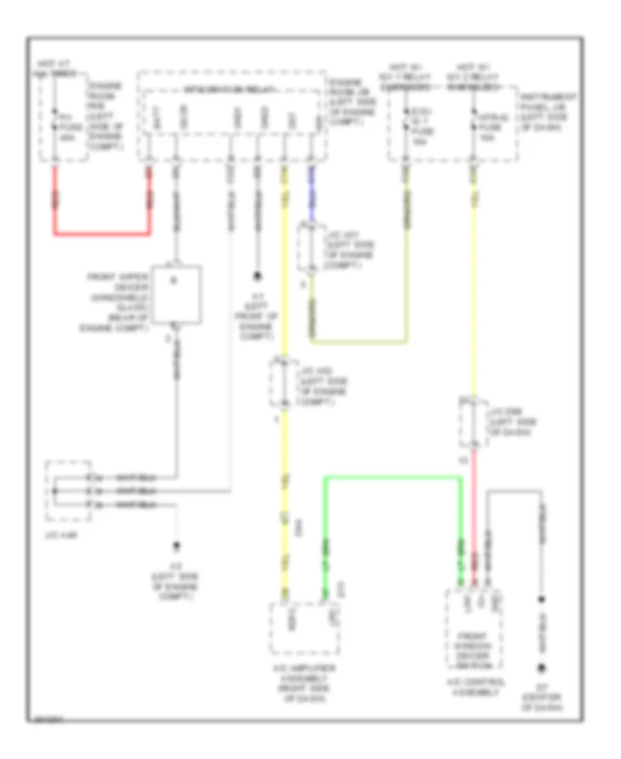 передняя схема антиобледенителя для Toyota Sienna 2013