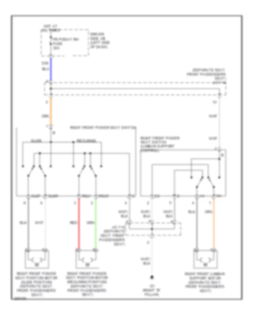 Электросхема привода пассажирского сиденья для Toyota Tundra 2009