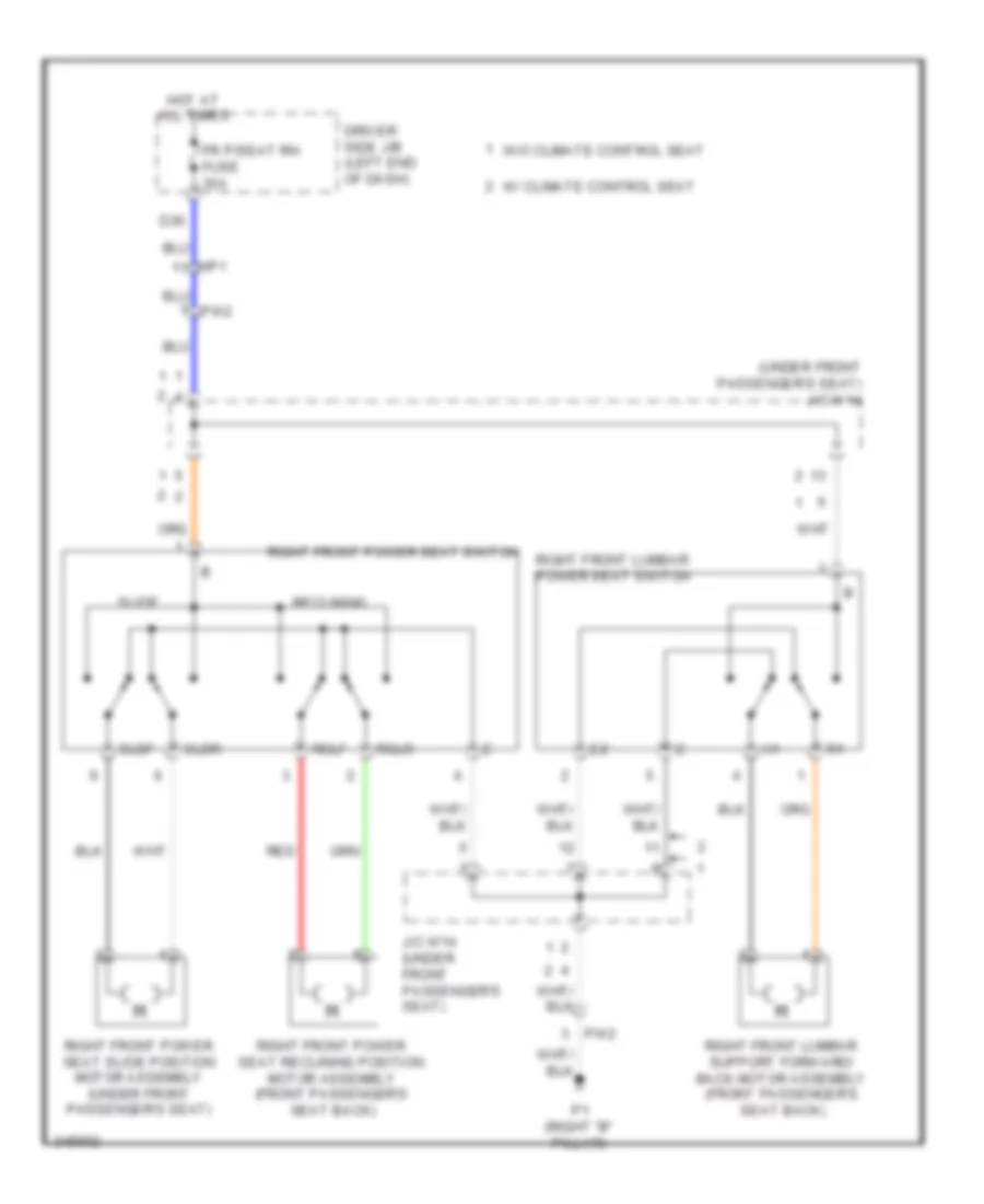 Электросхема привода пассажирского сиденья для Toyota Sequoia Platinum 2011
