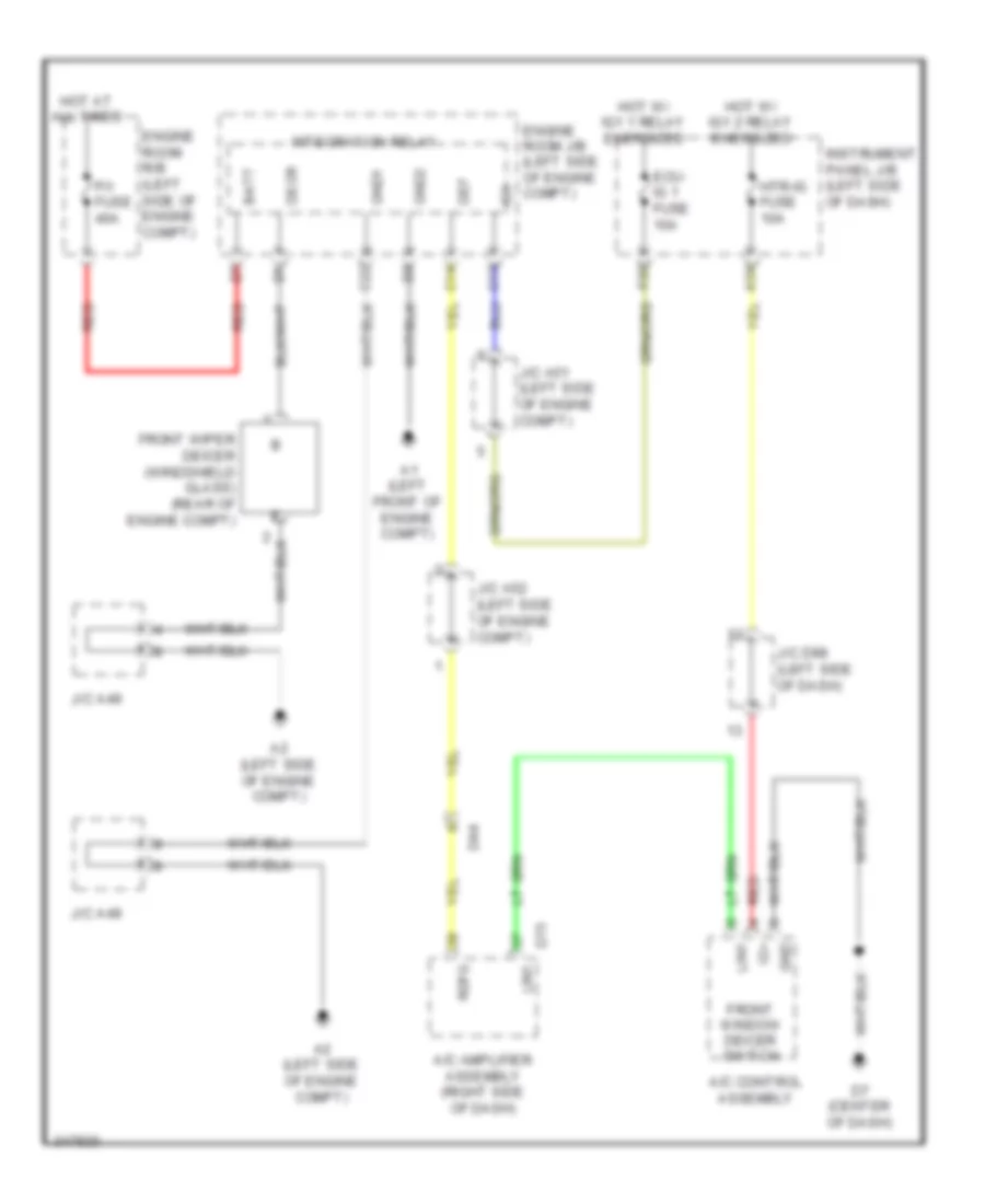передняя схема антиобледенителя для Toyota Sienna LE 2011