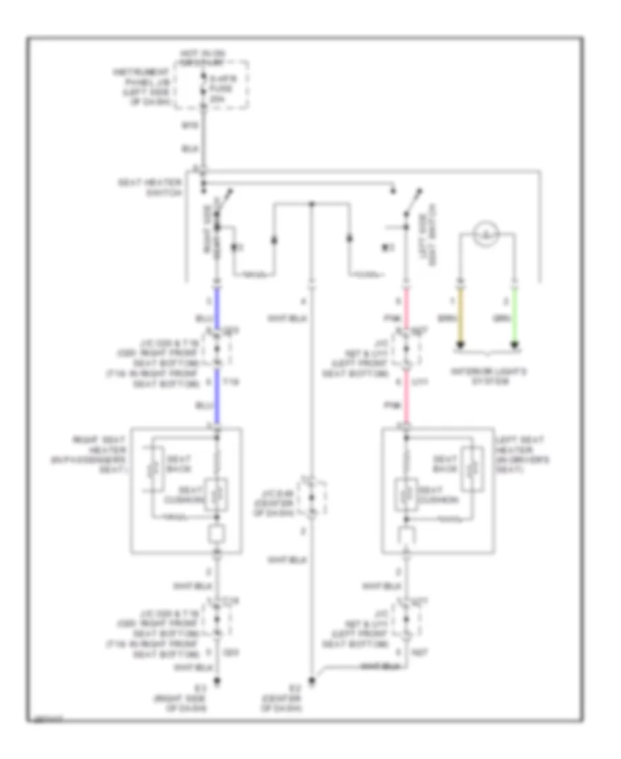 Электросхема подогрева сидений, гибрид для Toyota Camry 2009