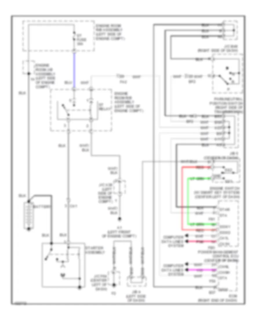 Электросхема стартера, С Система безключевого доступа для Toyota 4Runner Limited 2014
