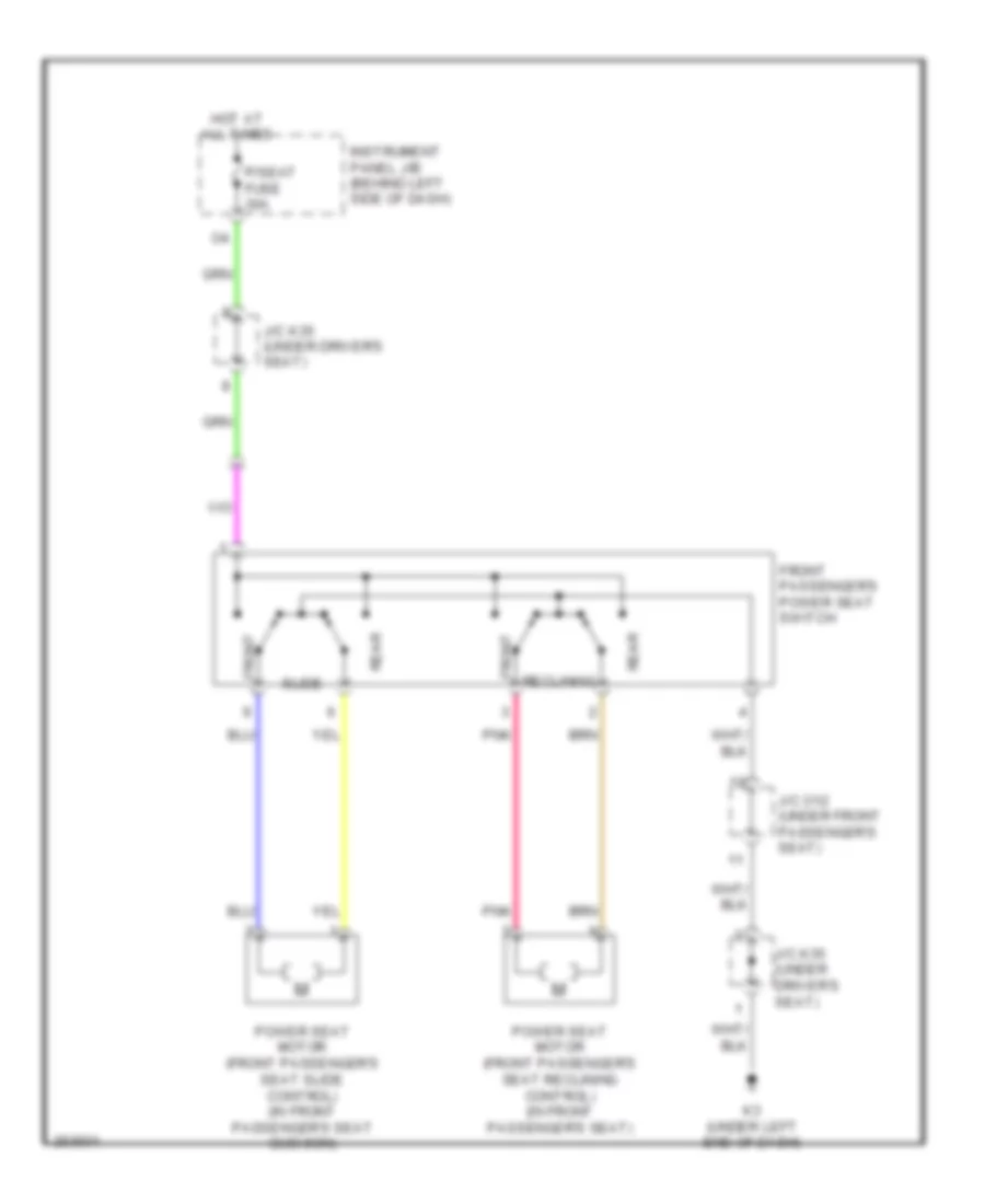 Электросхема привода пассажирского сиденья для Toyota Avalon Limited 2007