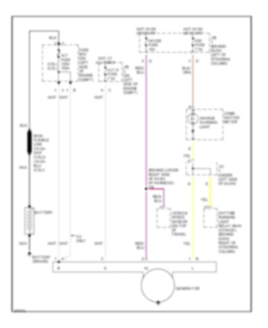 Электросхема Генератора для Toyota Camry LE 1996